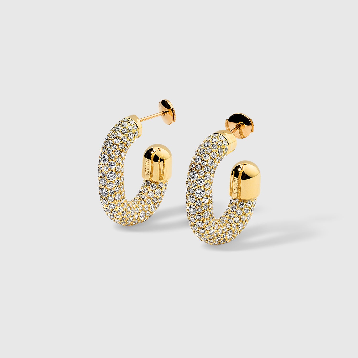 Extrusion Thick Small Diamond Pavé Hoop Earrings – Elior Fine Jewelry