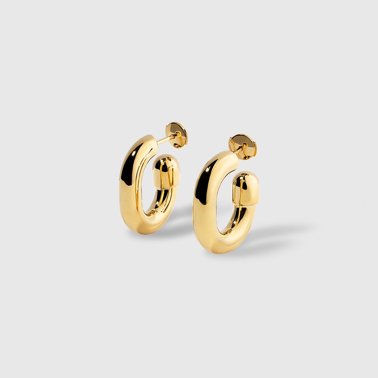 "Extrusion" Thick Small Gold Hoop Earrings