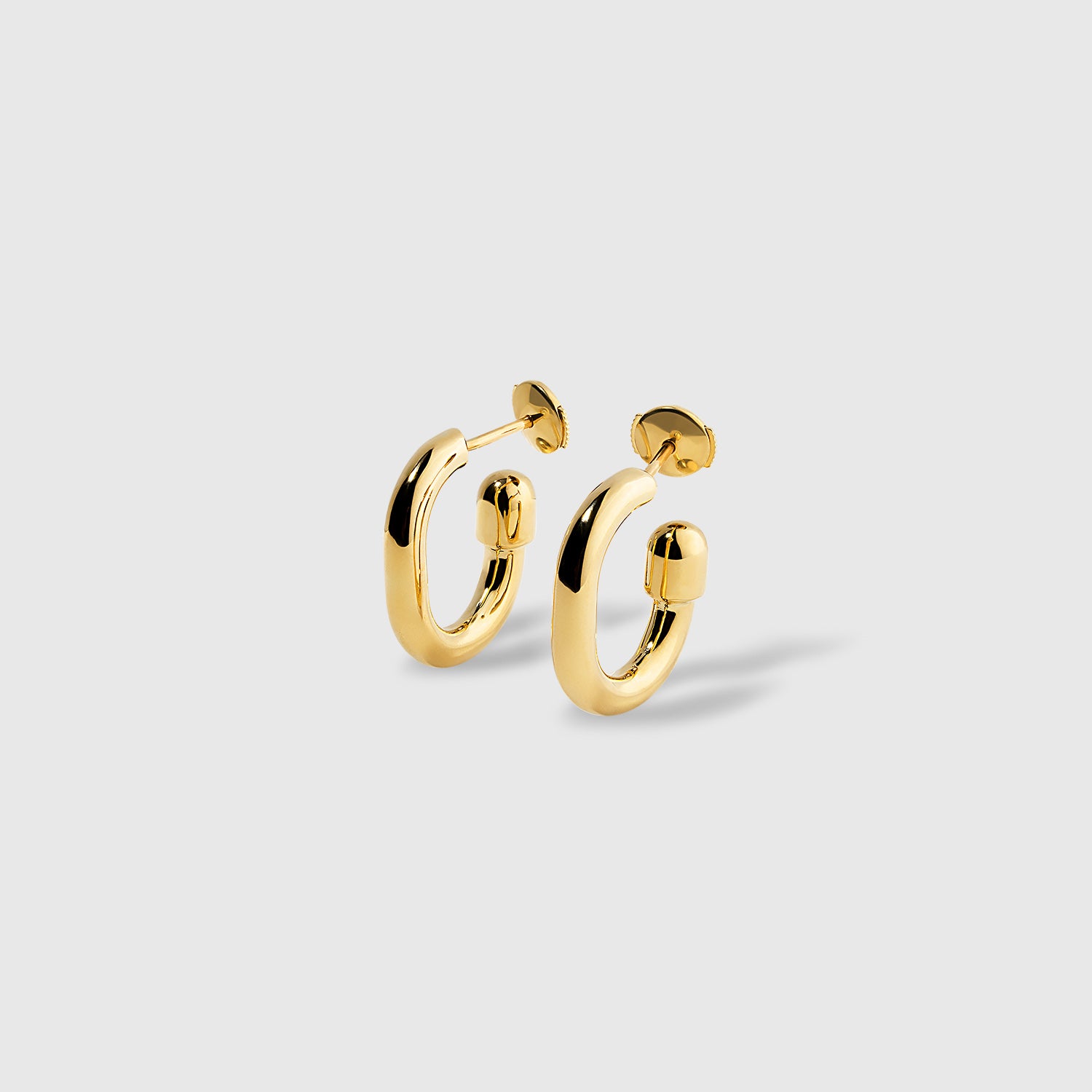 "Extrusion" Thin Small Gold Hoop Earrings